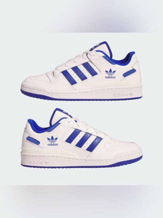 adidas Other - adidas Men's Core White and Royal Blue Forum Low CL Sneakers. New.
